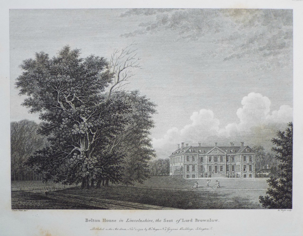 Print - Belton House in Lincolnshire, the Seat of Lord Brownlow. - Angus