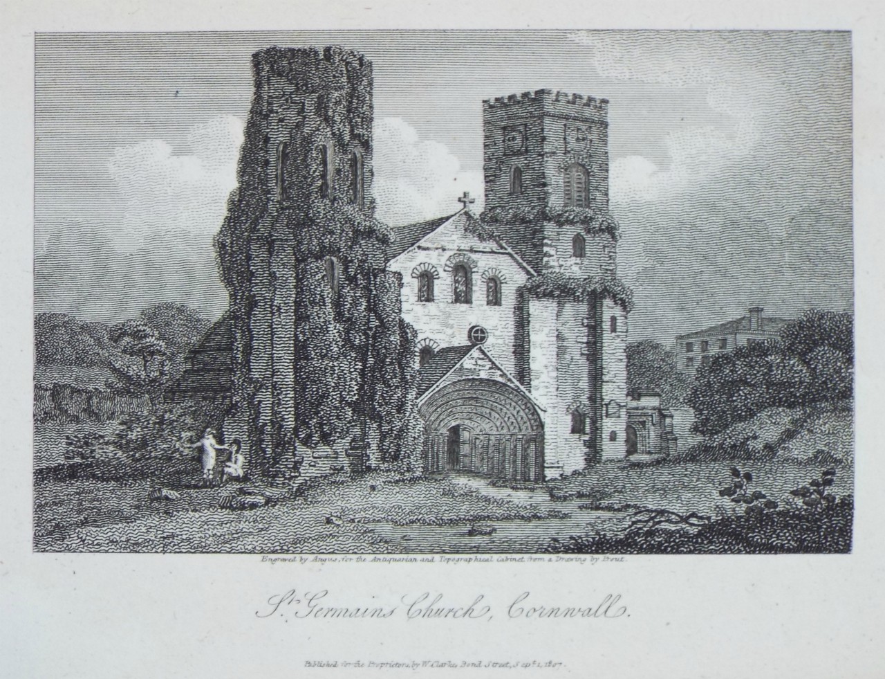 Print - St. Germains Church, Cornwall. - 