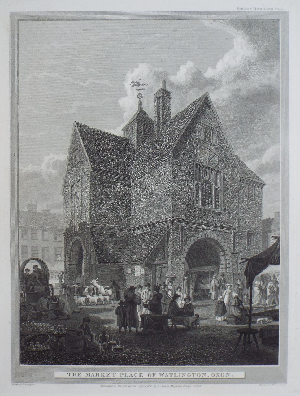 Print - The Market Place of Watlington, Oxon. - Skelton