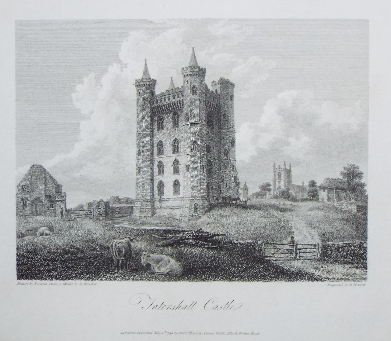 Print - Tatershall Castle. - Howlett