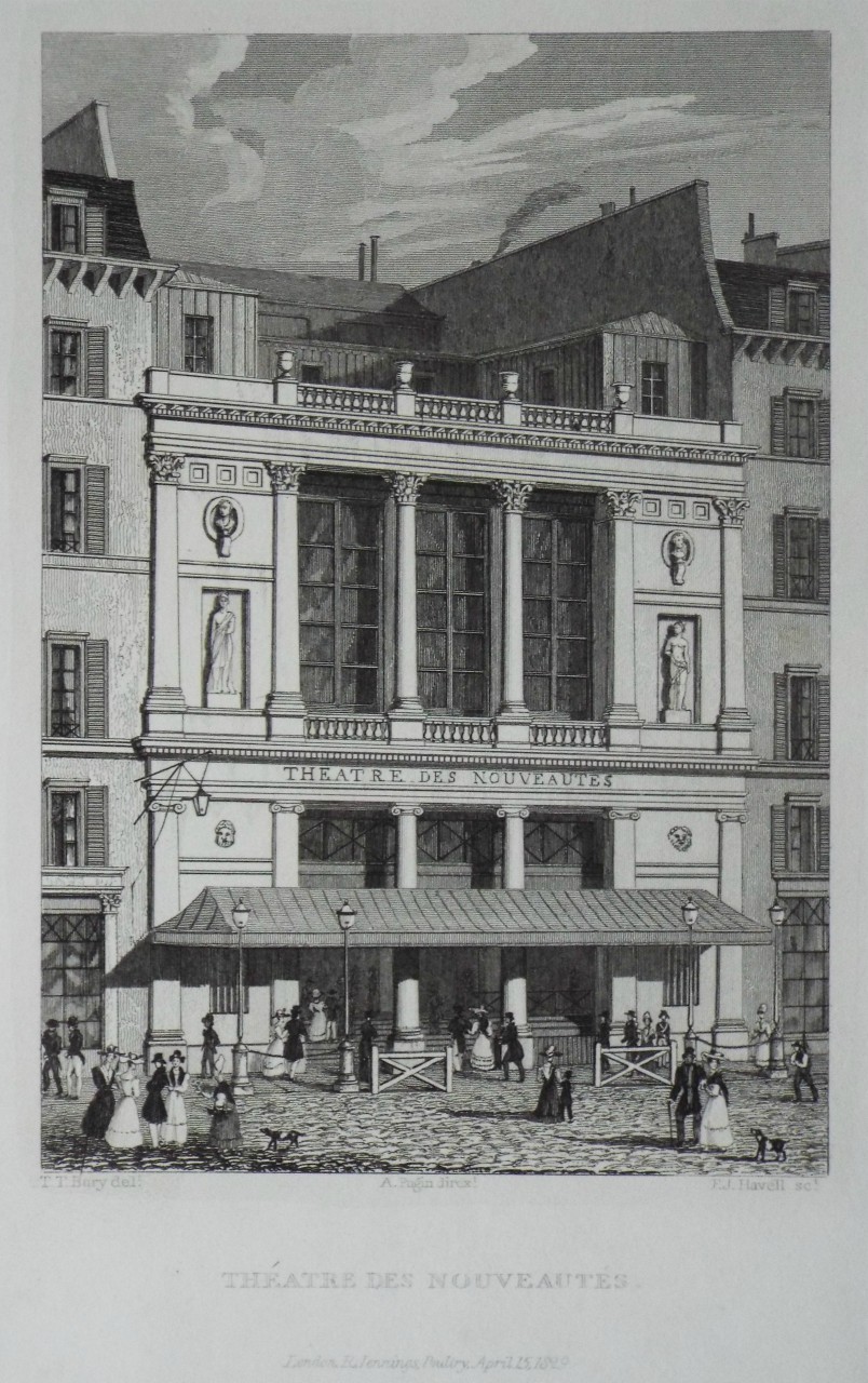 Print - Theatre des Nouveautes, - Havell