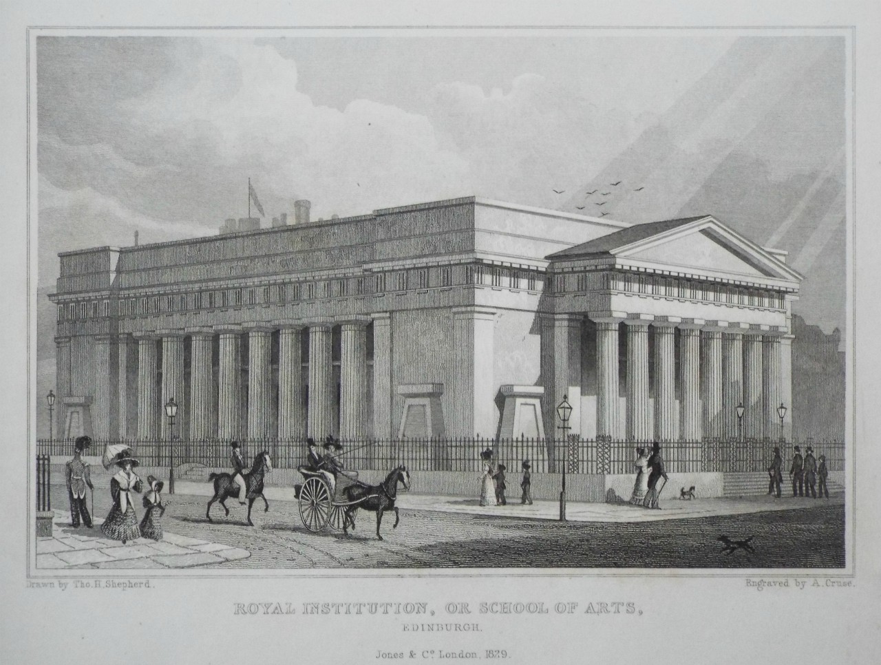 Print - Royal Institution, or School of Arts, Edinburgh. - Cruse