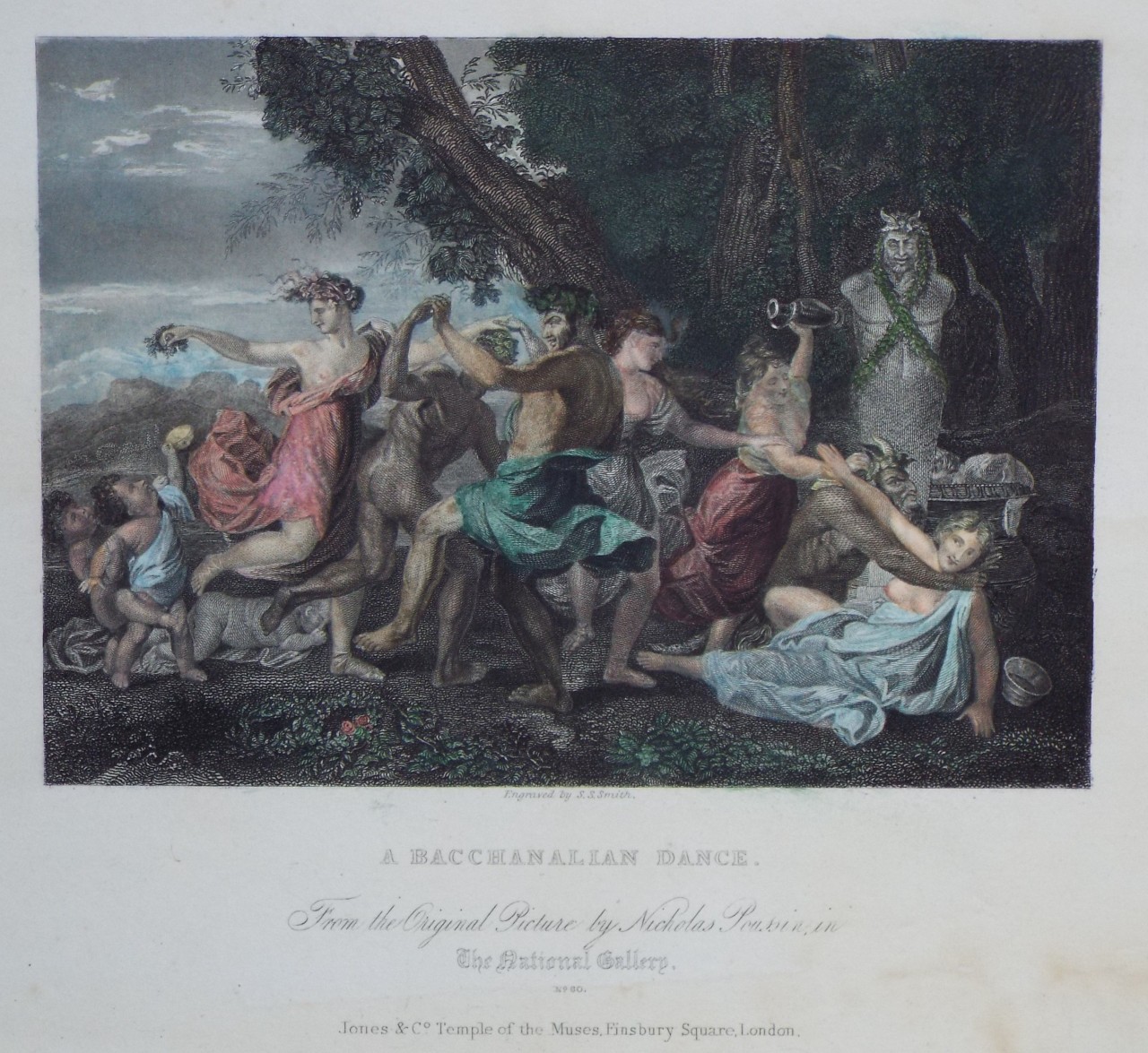 Print - A Bacchanalian Dance. From the Picture by Nicholas Poussin, in the National Gallery. - Smith