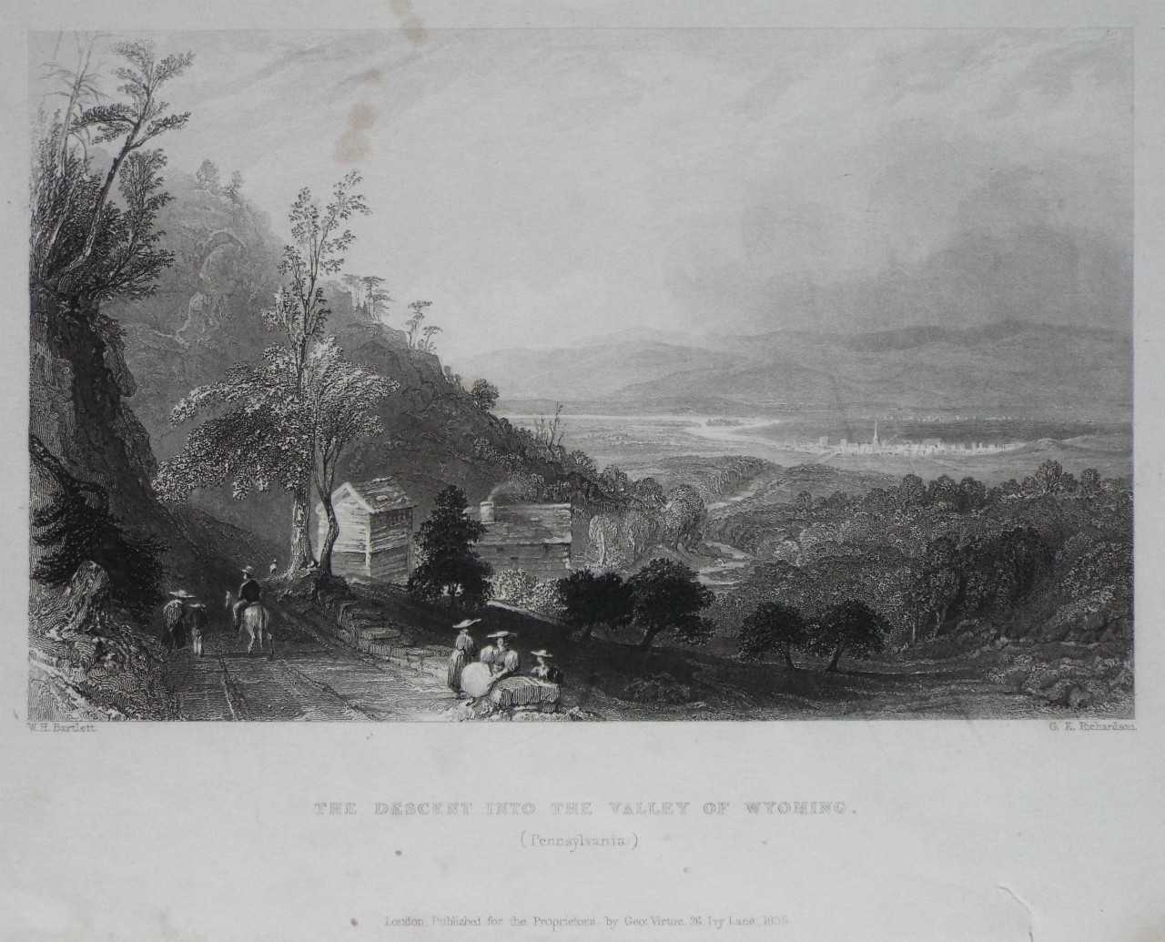 Print - The Descent into the Valley of Wyoming. (Pennsylvania) - Richardson