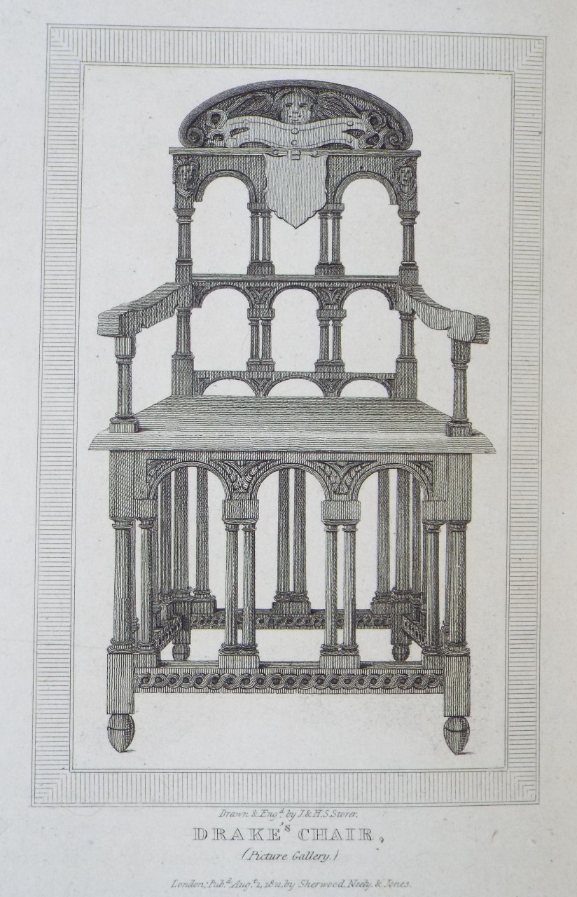 Print - Drake's Chair, (Picture Gallery.) - Storer