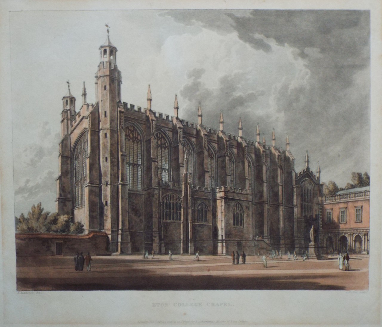 Aquatint - Eton College Chapel. - Stadler