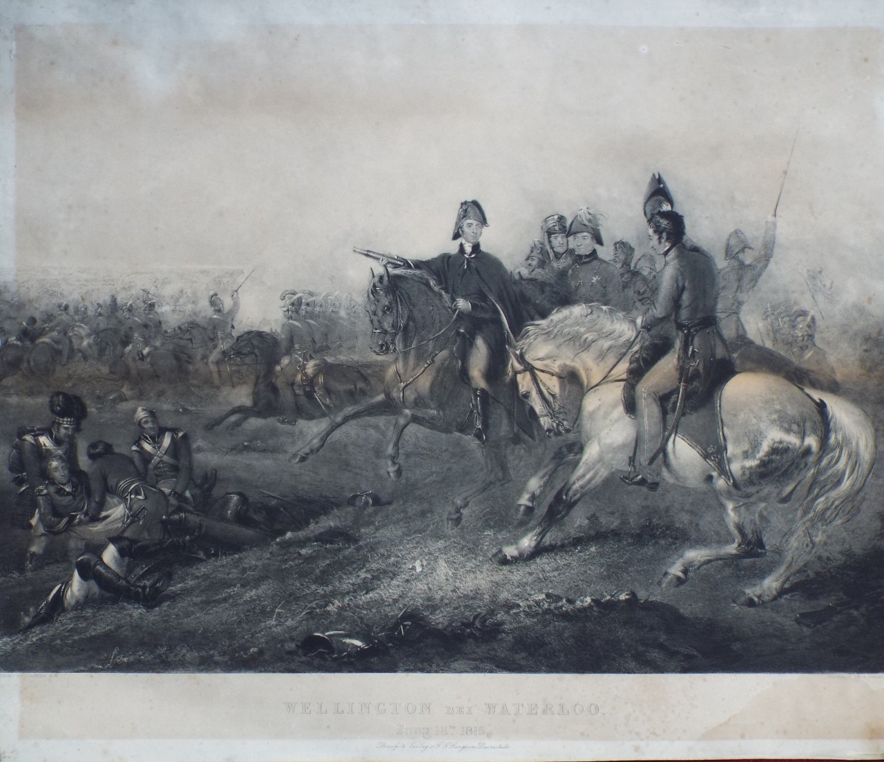 Mezzotint - Wellington Bei Waterloo Jung 18th. 1815. - Bromley