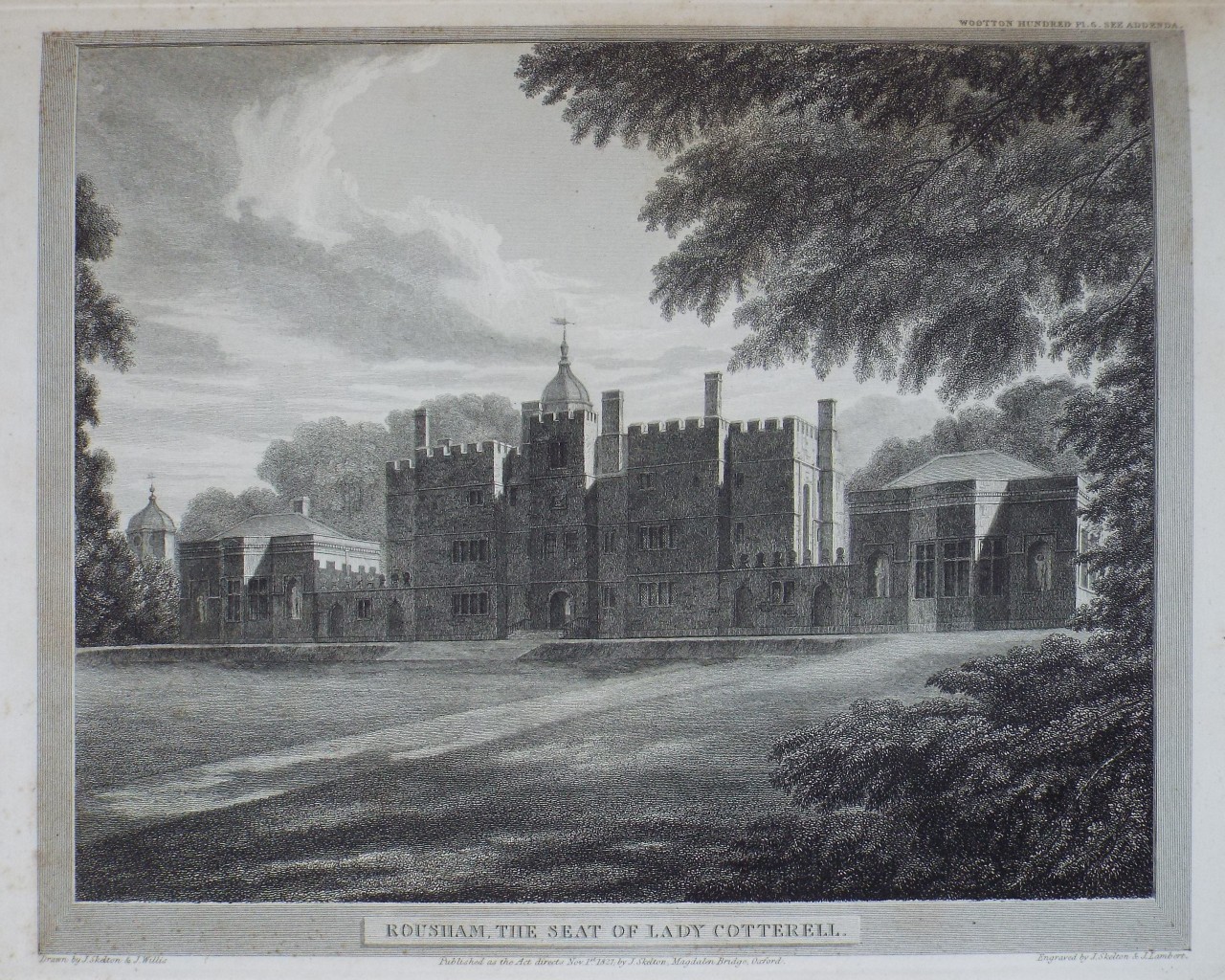 Print - Rousham, the Seat of Lady Cotterell. - Skelton