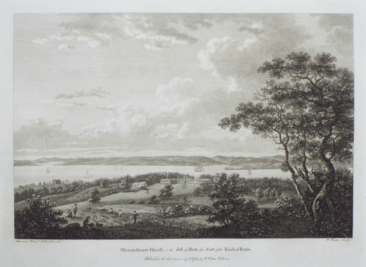 Print - Mount Stewart House in the Isle of Bute, the Seat of the Earl of Bute. - Watts