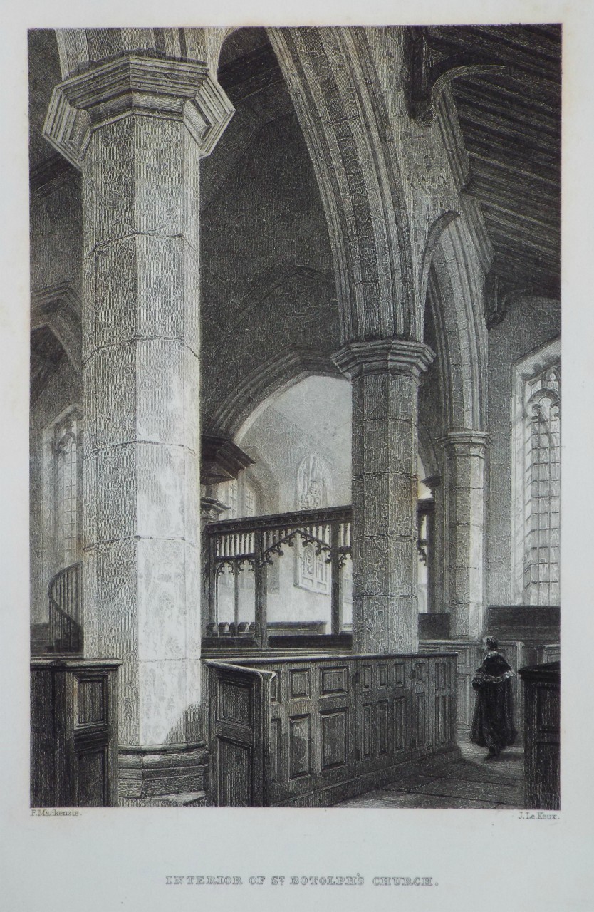 Print - Interior of St. Botolph's Church. - Le