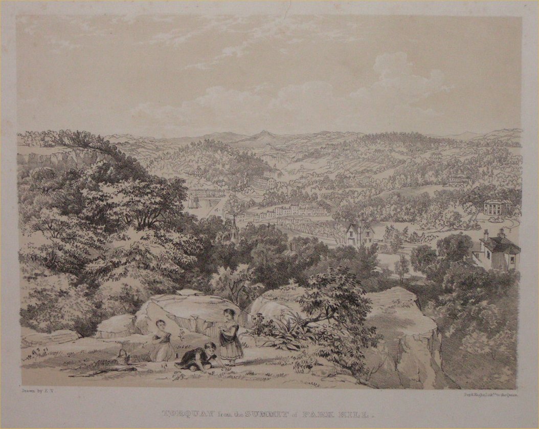 Lithograph - Torquay from the Summit of Park Hill