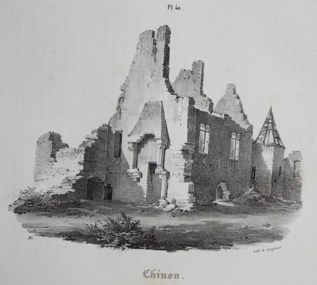 Lithograph - Chinon.