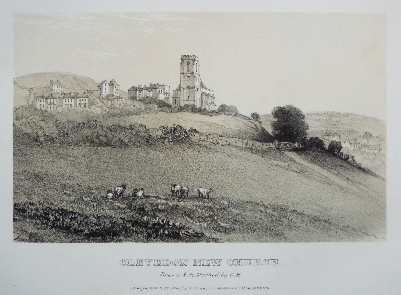 Lithograph - Clevedon New Church. - Rowe