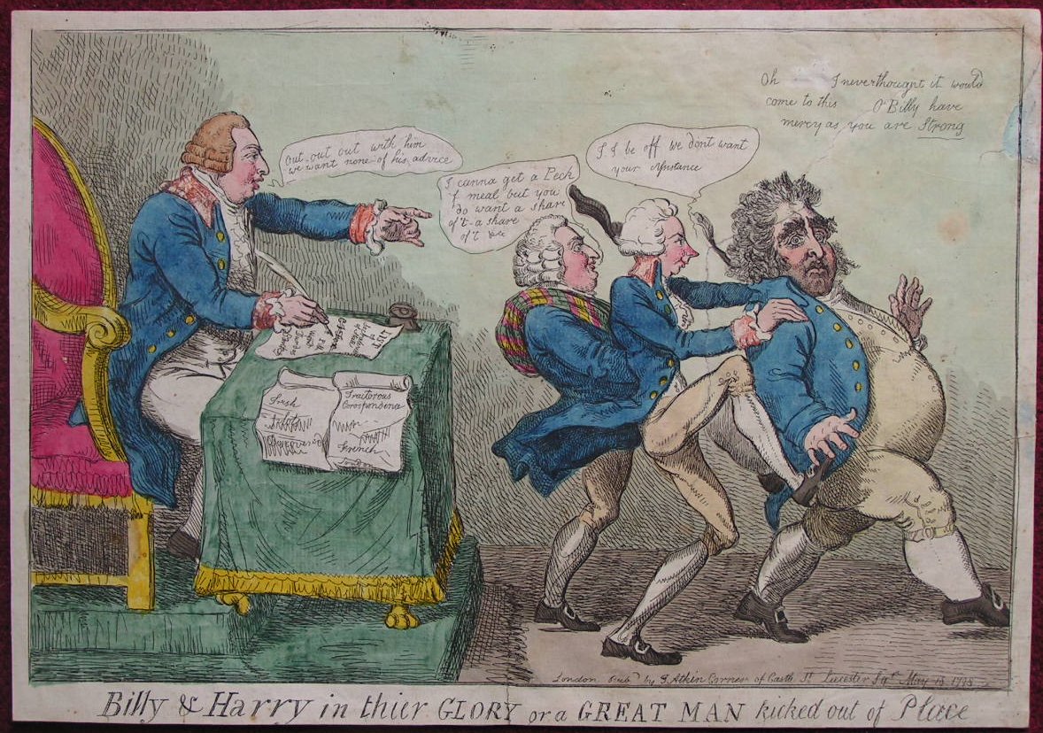 Etching - Billy & Harry in their Glory or a Great Man Kicked out of Place - Cruikshank