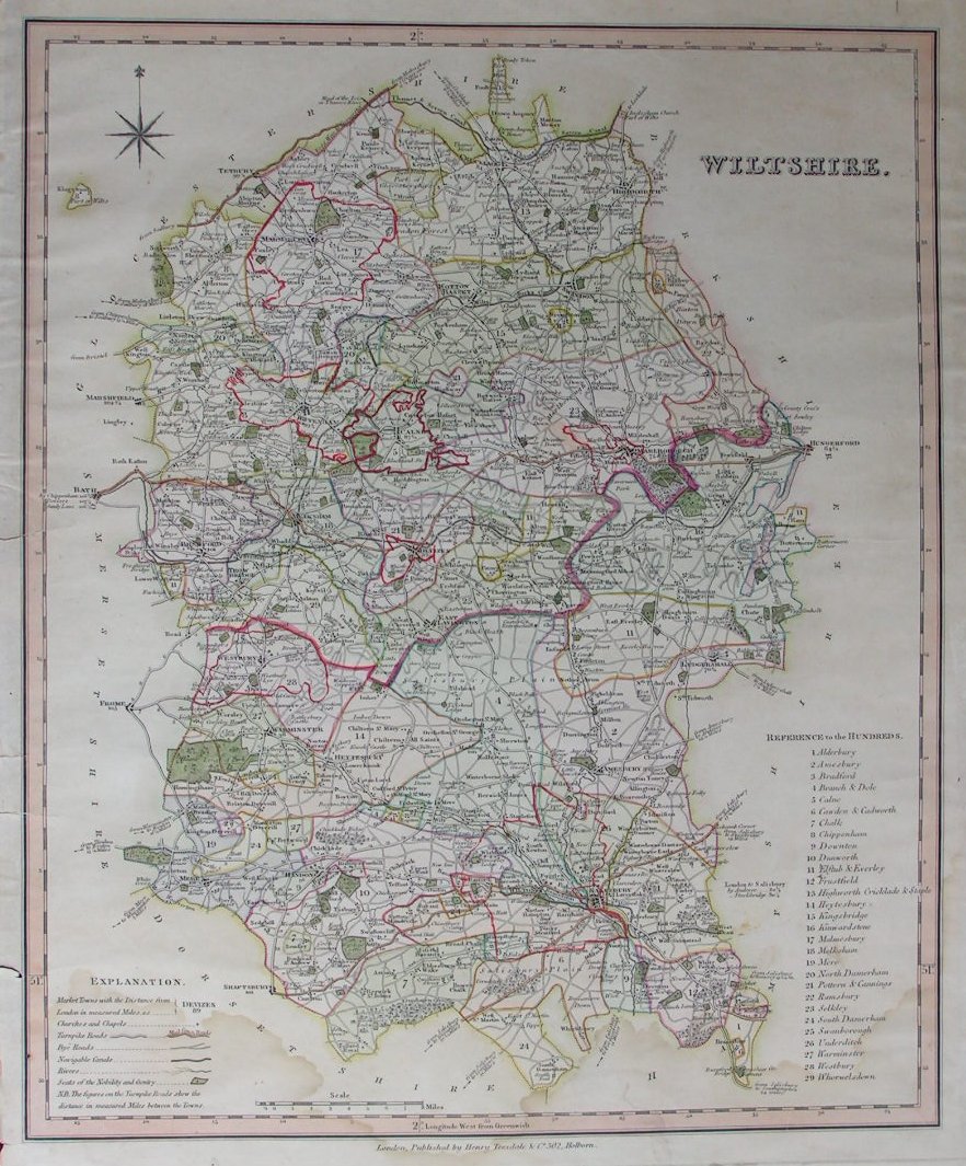 Map of Wiltshire - Rowe-Teesdale