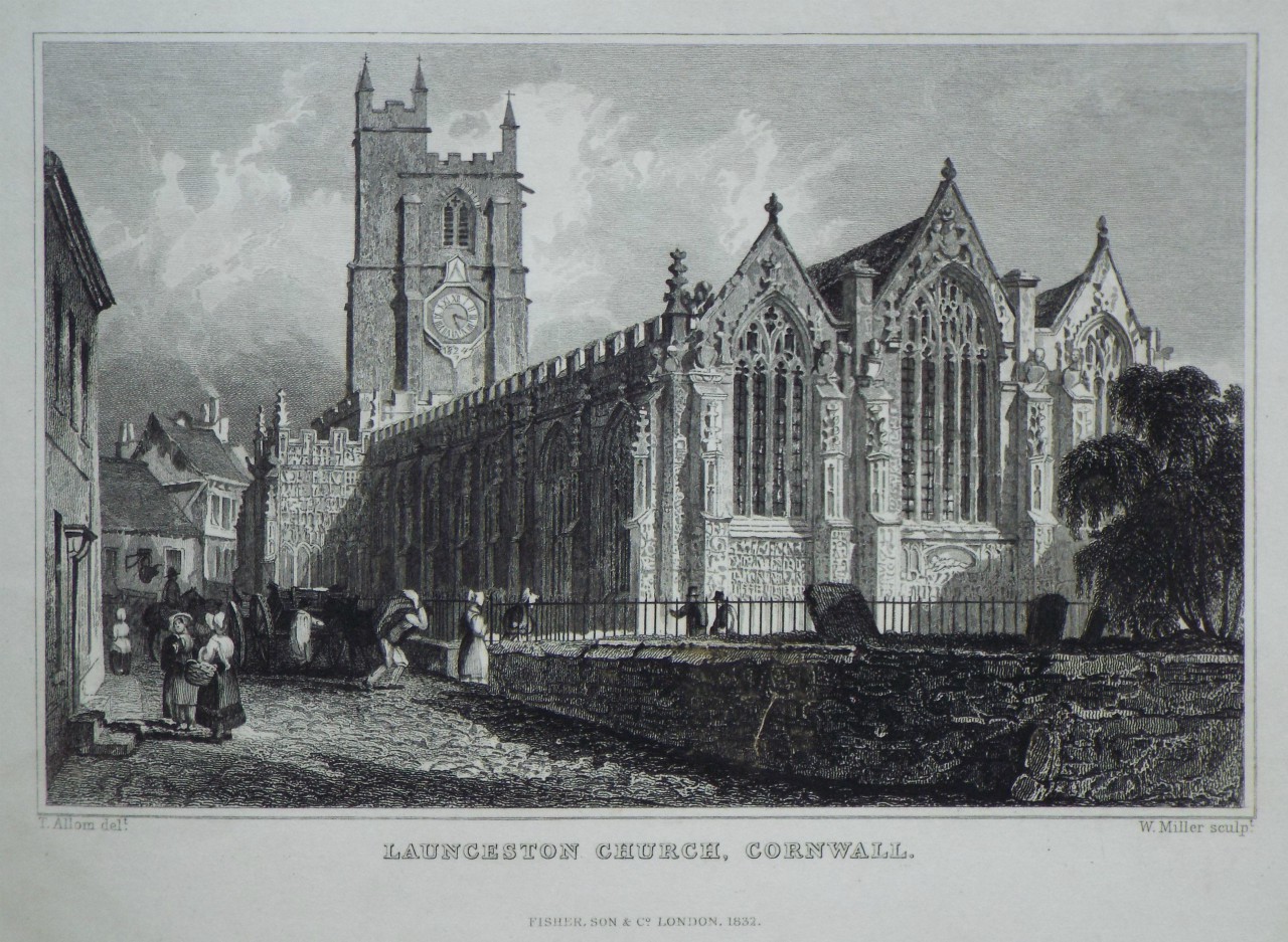 Print - Launceston Church, Cornwall. - Miller