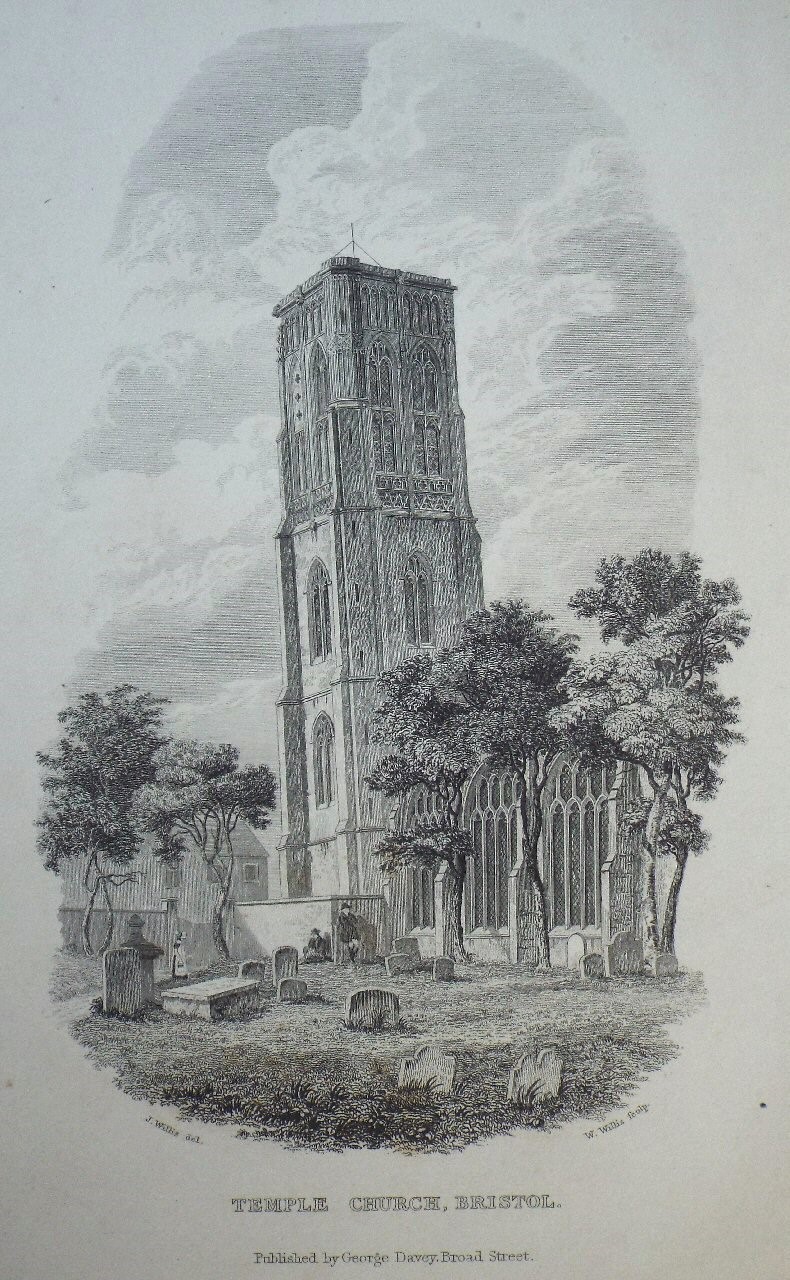 Print - Temple Church, Bristol. - Willis