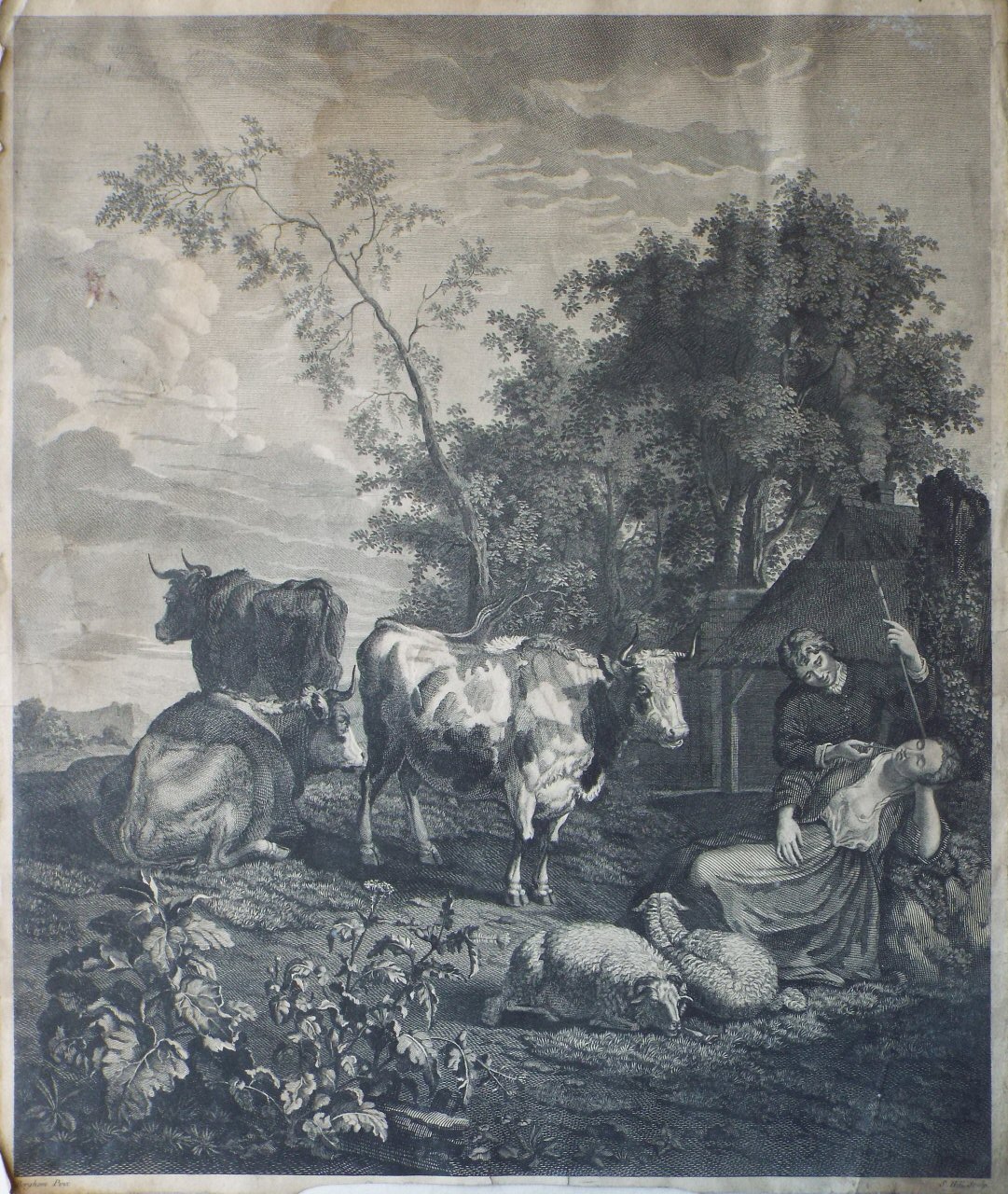 Print - Sleeping cowherd - Hill