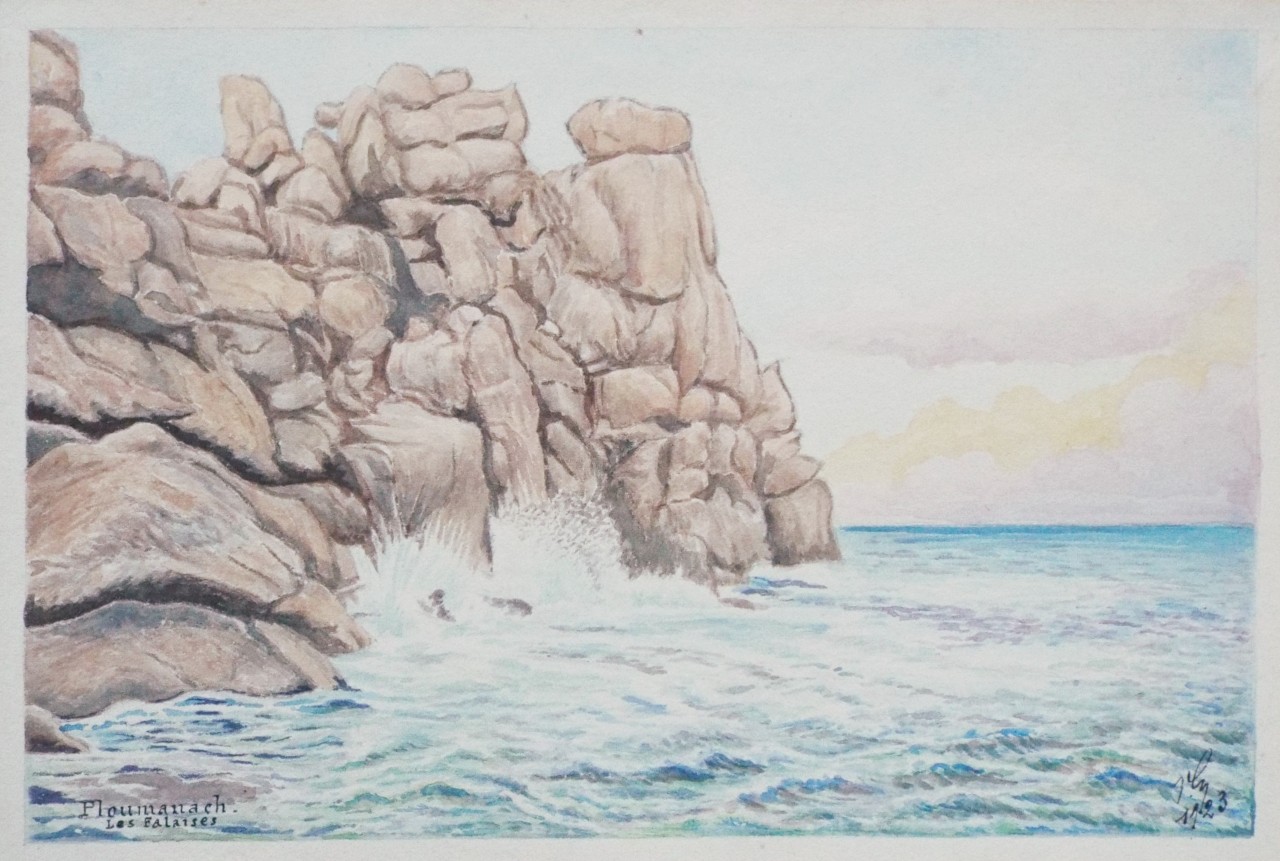 Watercolour - Ploumanach. Les Falaises