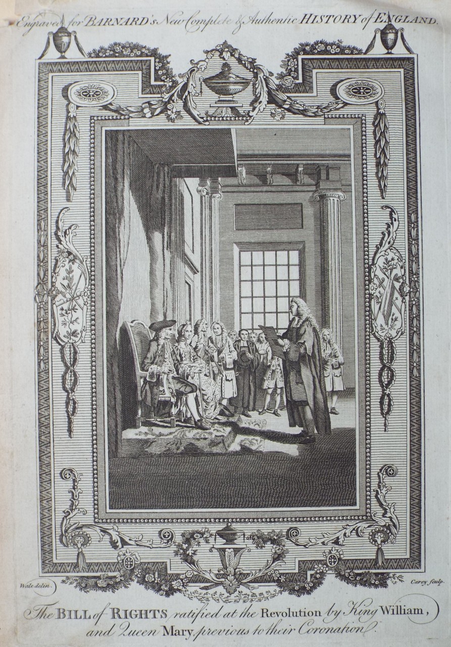 Print - The Bill of Rights ratified at the Revolution by King William, and Queen Mary, previous totheir Coronation. - 