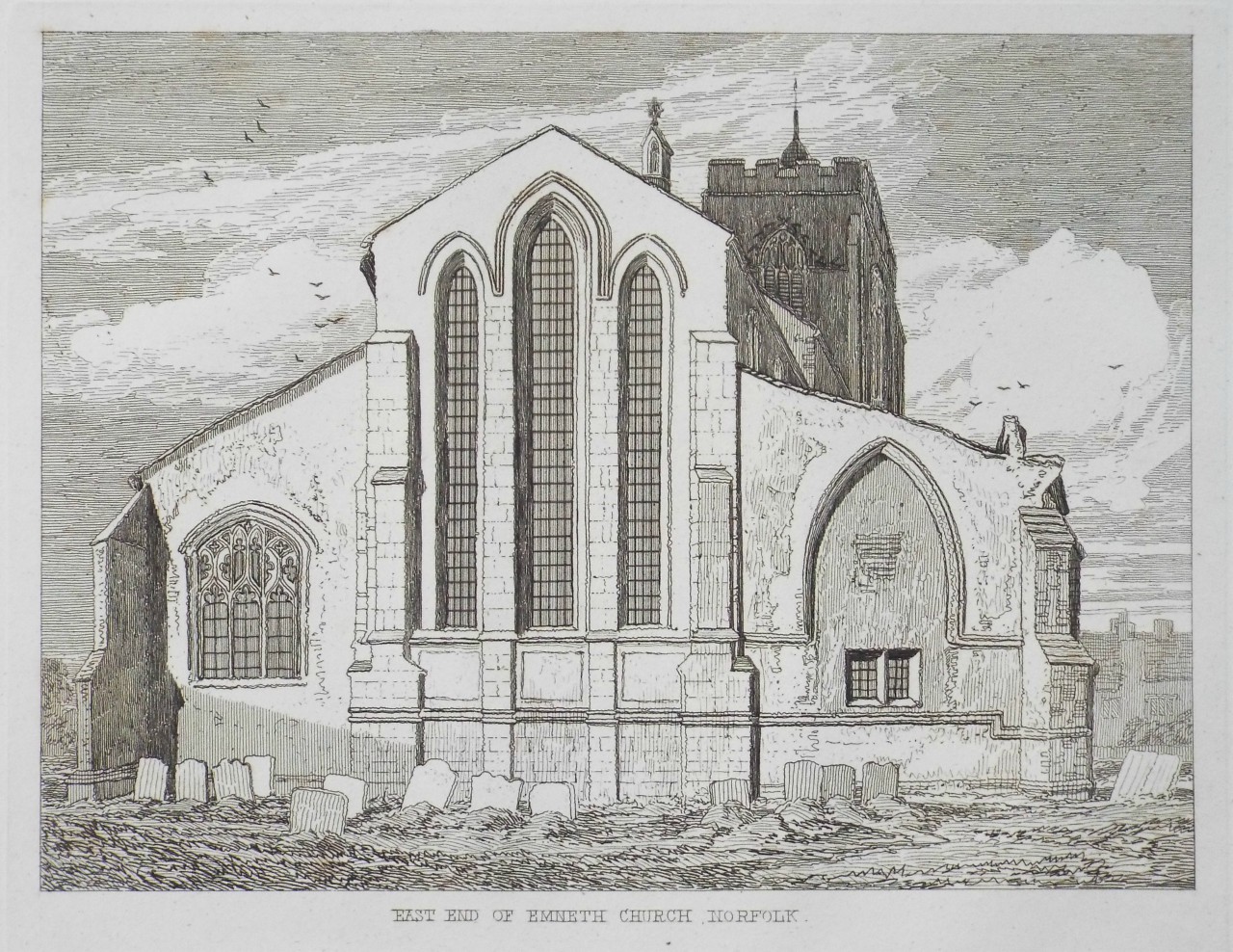 Etching - East End of Emneth Church, Norfolk. - Cotman