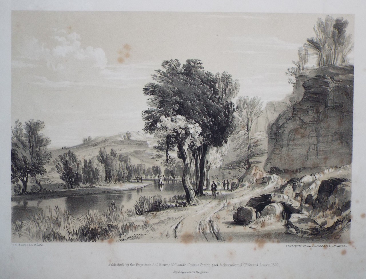 Lithograph - Jackdaw-Hill, Linsdale, Bucks - Bourne