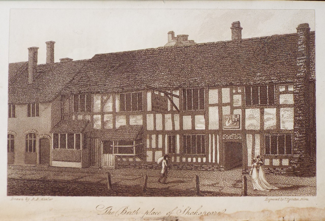 Aquatint - The Birth Place of Shakespeare. - Eginton