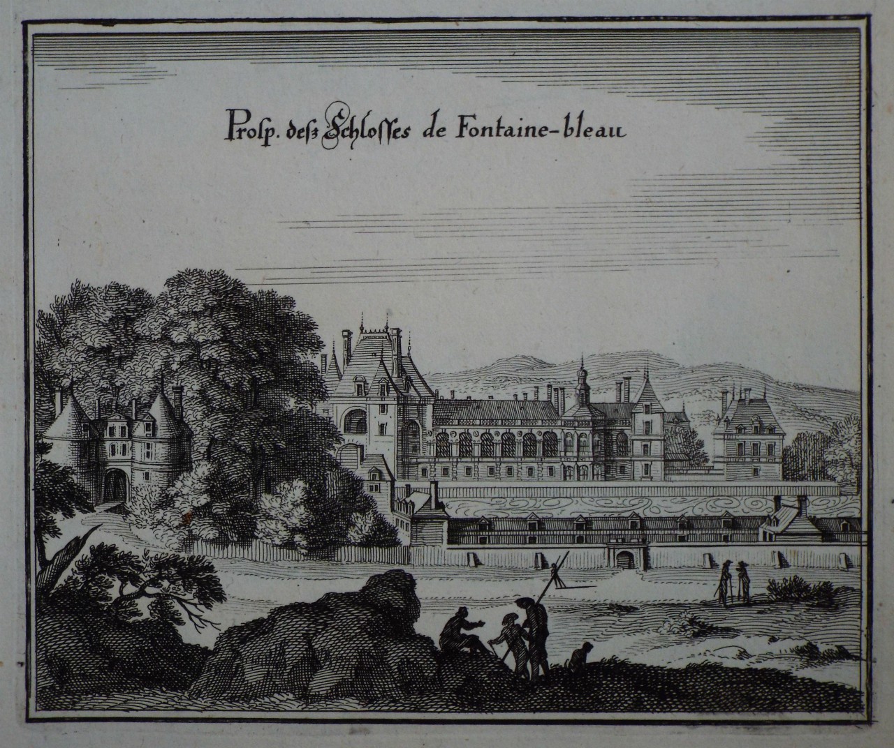 Print - Prosp. des Schlosses de Fontaine-bleau.