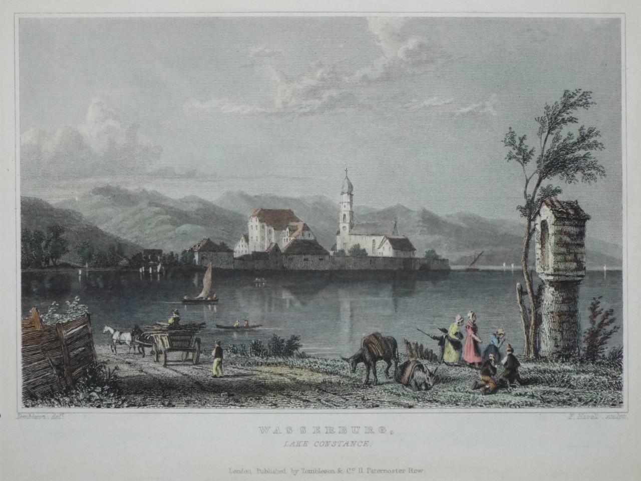 Print - Wasserburg, Lake Constance. - Havell