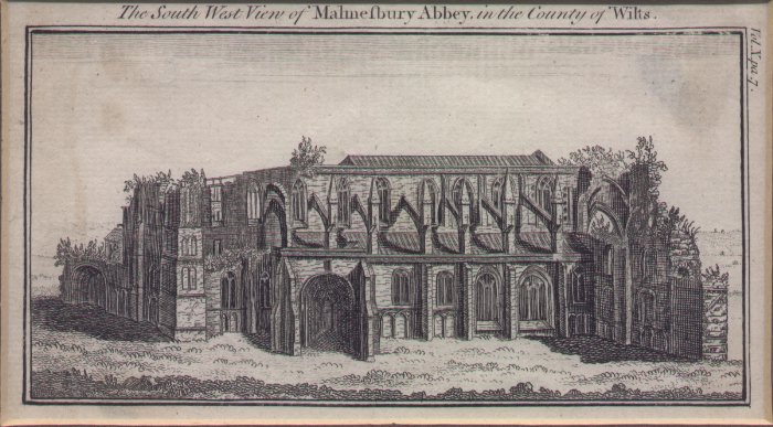 Print - The South West View of Malmesbury Abbey in the County of Wilts