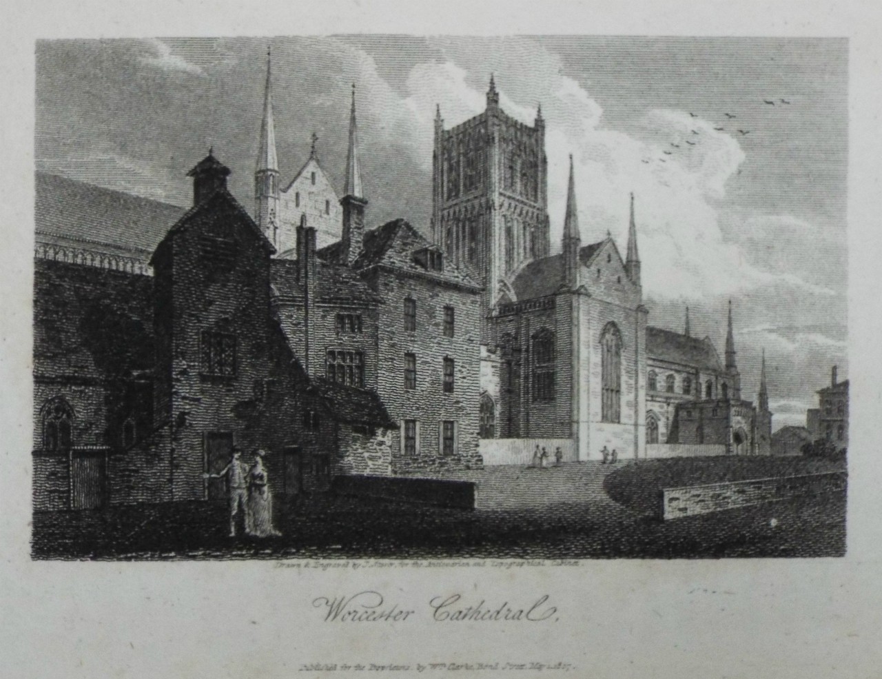 Print - Worcester Cathedral. - Storer