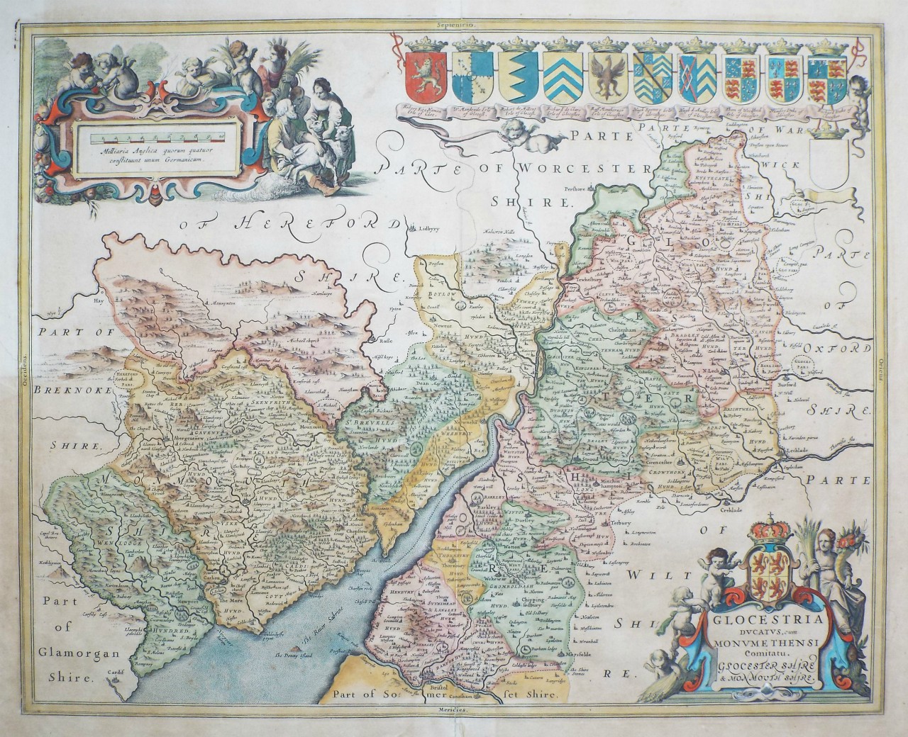 Map of Gloucestershire & Monmouthshire - Jansson