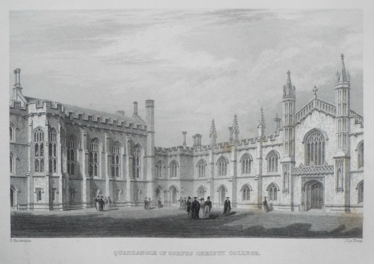 Print - Quadrangle of Corpus Christi College. - Le