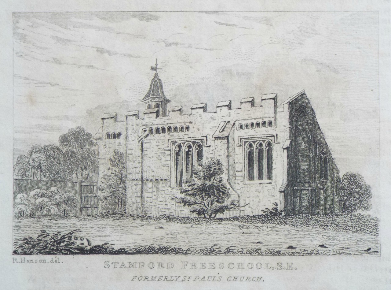 Print - Stamford Freeschool, S. E. Formerly St. Paul's Church.
