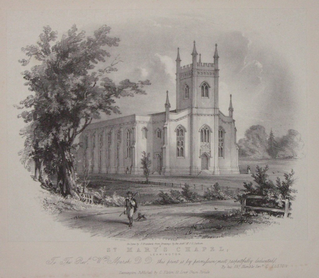 Lithograph - St. Mary's Chapel, Leamington. - Brandard