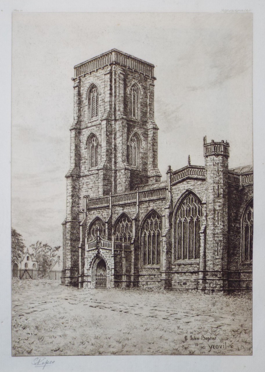 Etching - St. John the Baptist, Yeovil - Piper