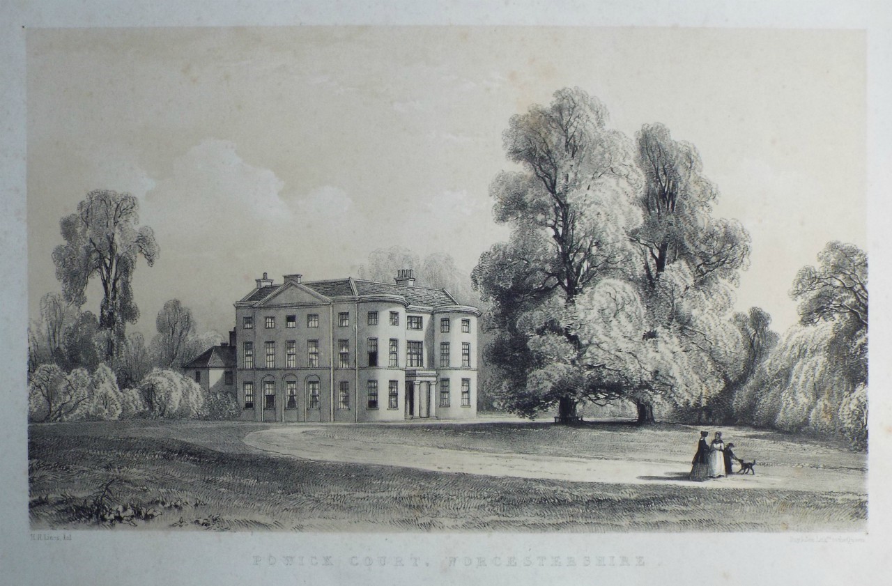 Lithograph - Powick Court, Worcestershire.