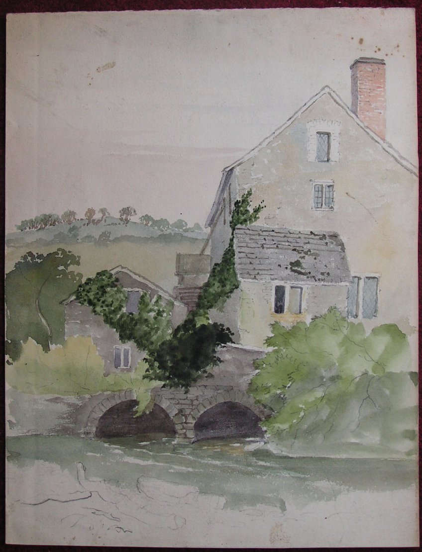 Watercolour - (River & mill?)