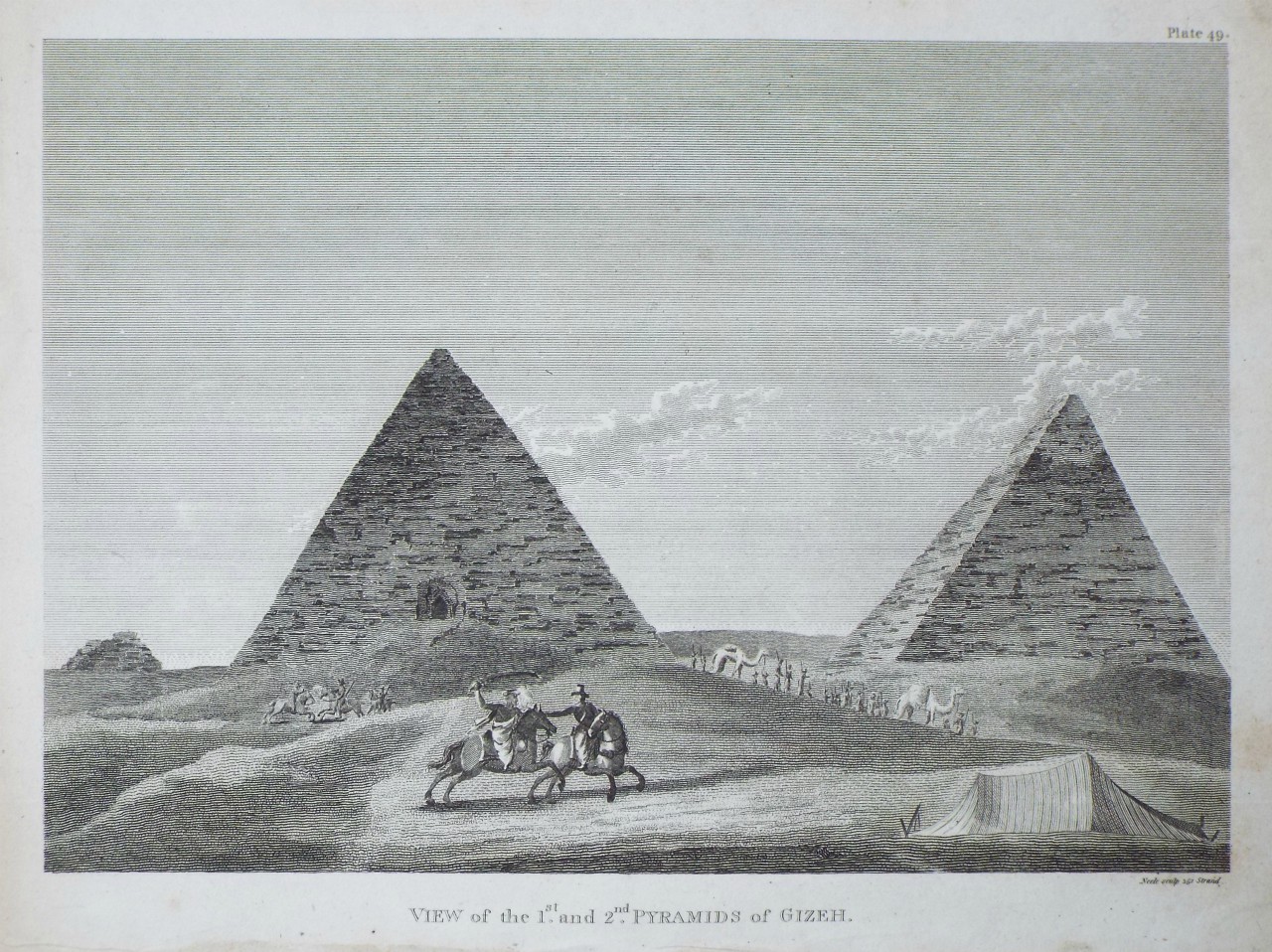 Print - View of the 1st. and 2nd. Pyramids of Gizeh. - 