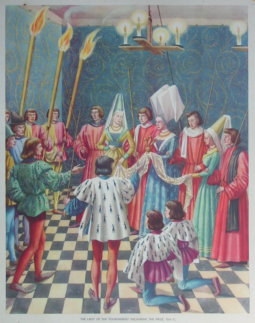 Lithograph - 39 The Lady of the Tournament Delivering the Prize, 15th C.