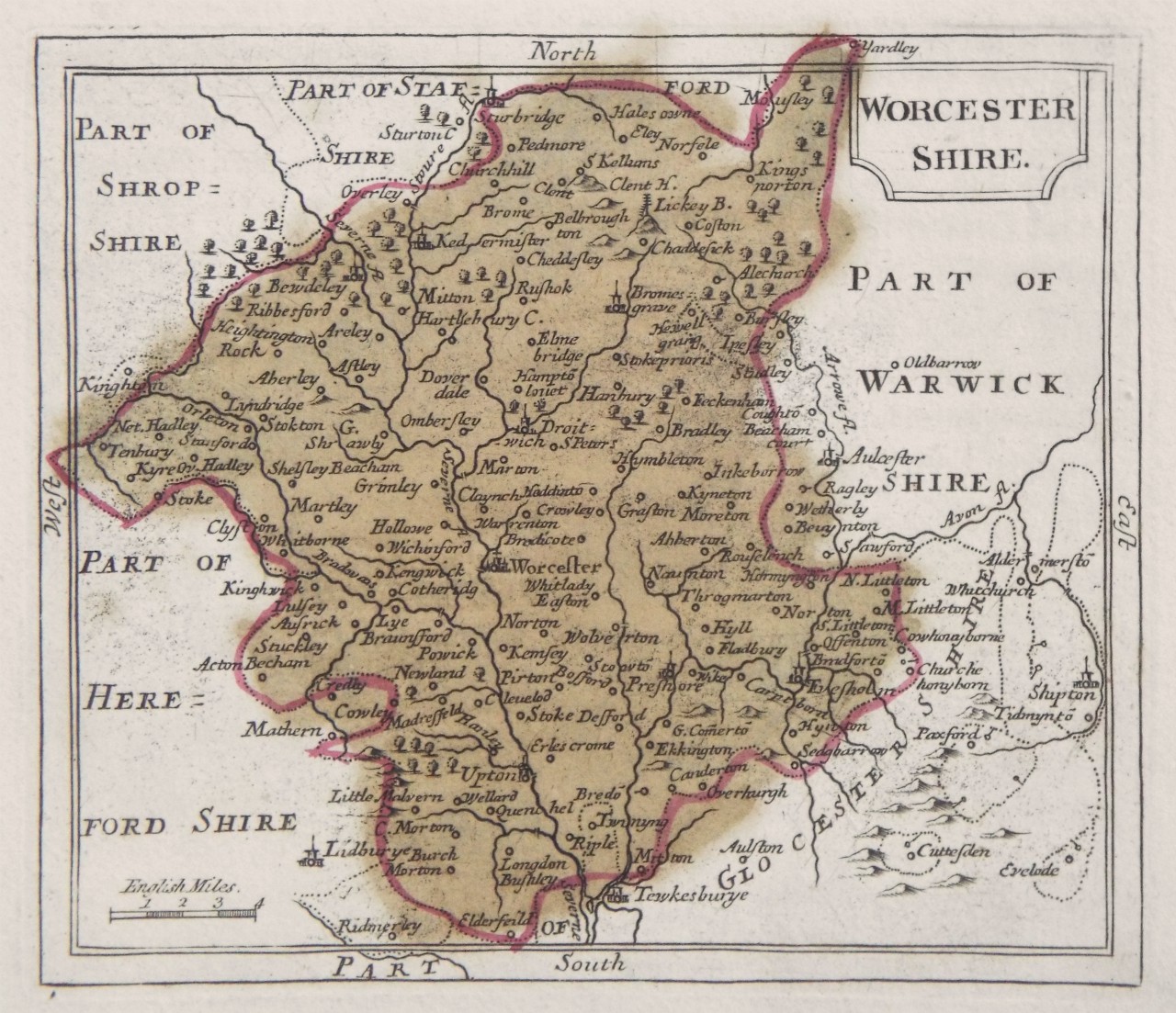 Map of Worcestershire