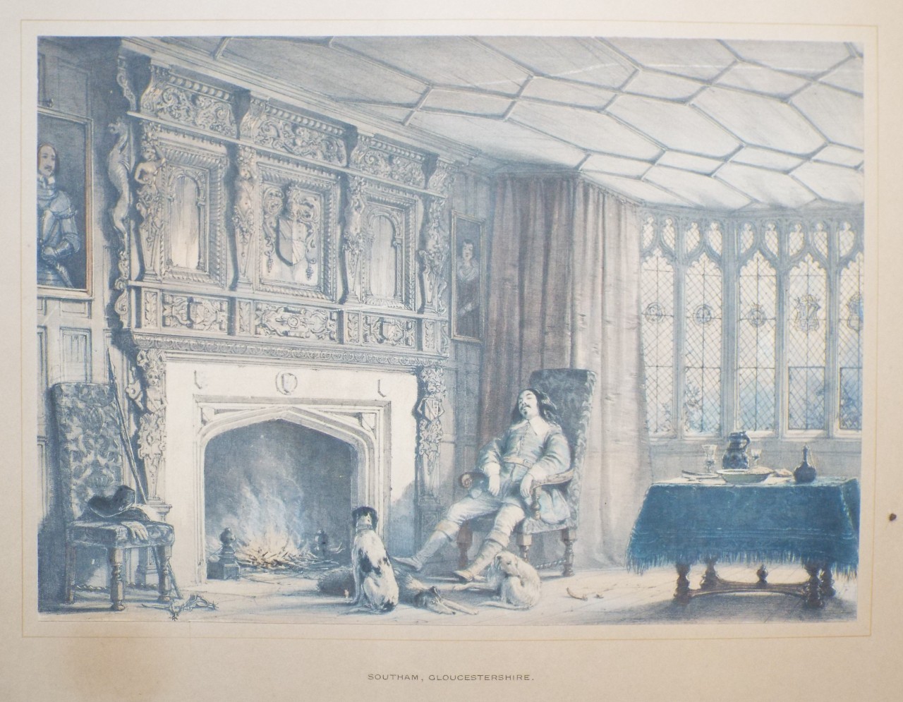 Lithograph - Southam, Gloucestershire. - Nash