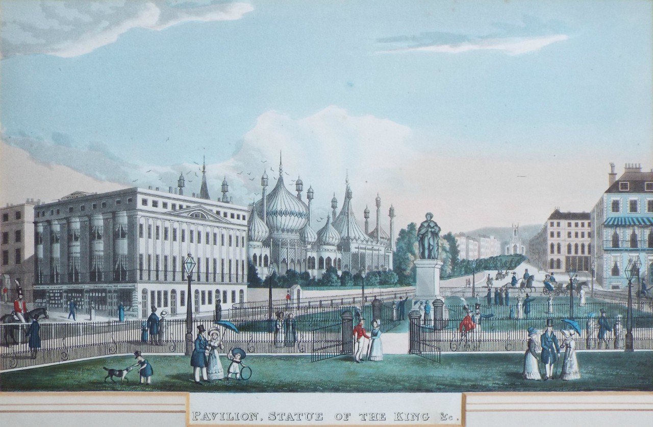 Aquatint - Pavilion, Statue of the King &c.