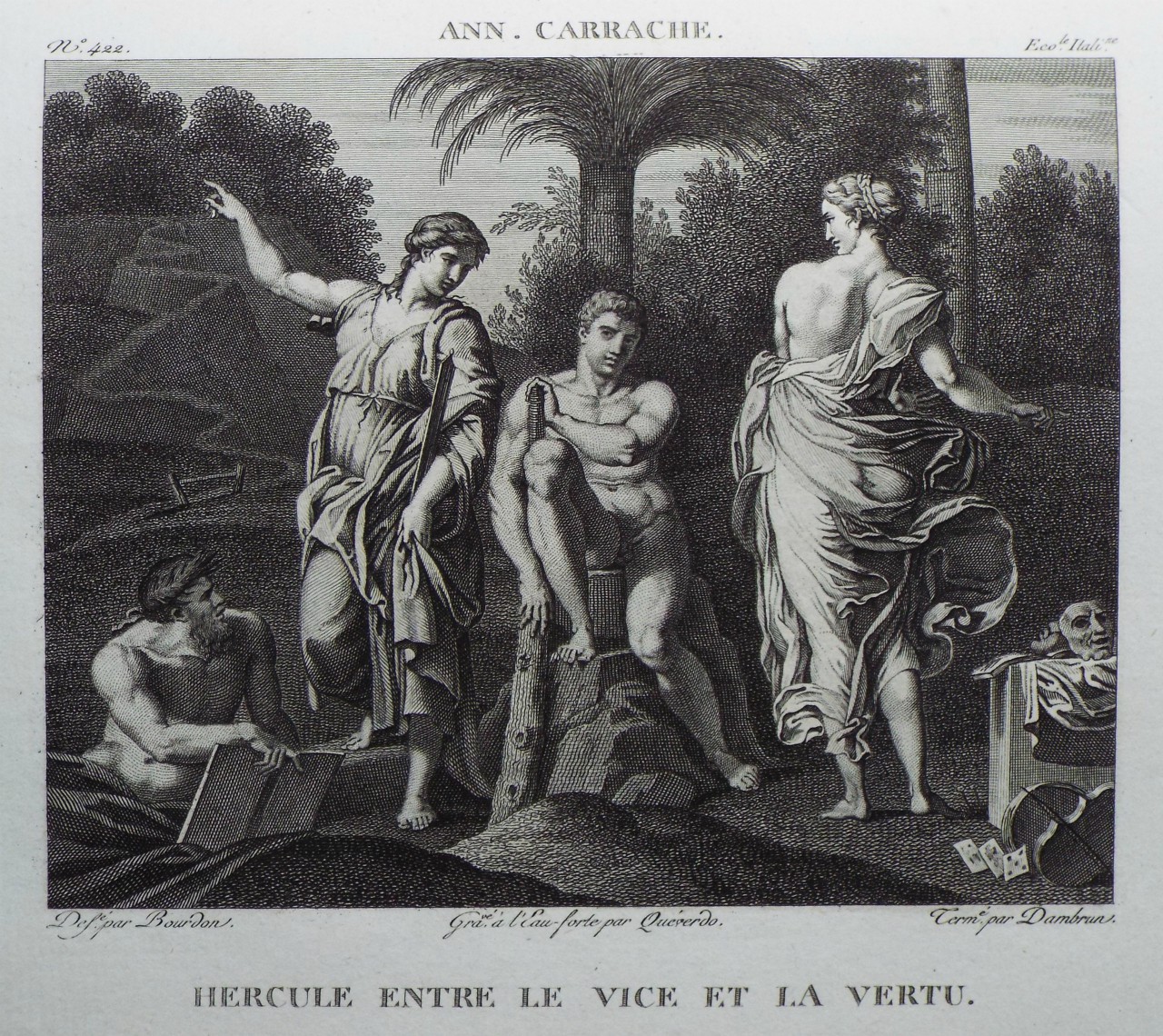 Print - Hercule entre le Vice et la Vertu.