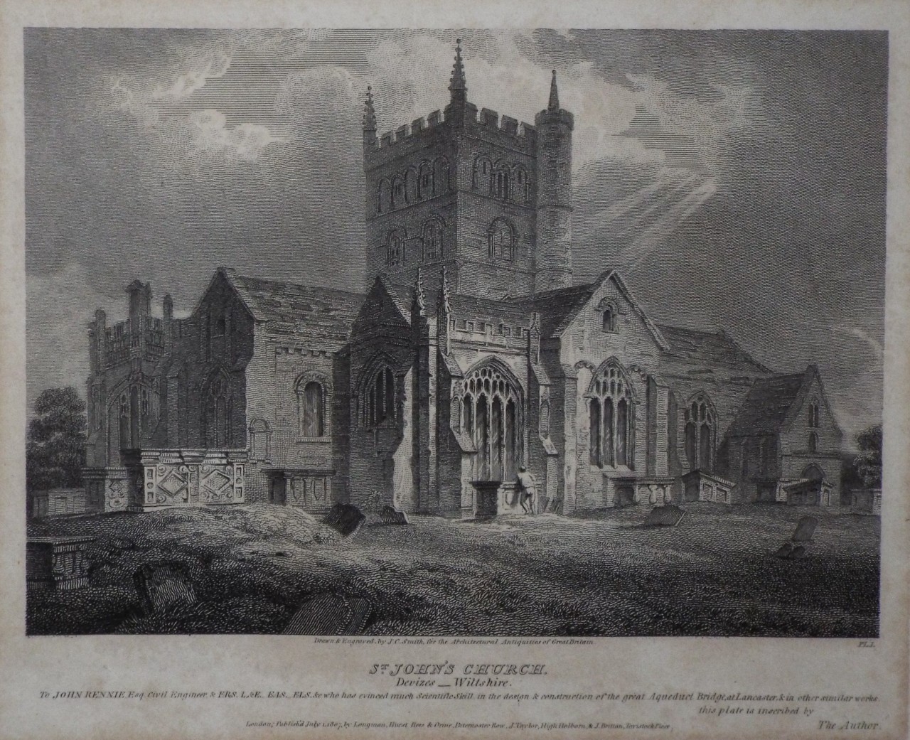 Print - St.John's Church. Devizes - Wiltshire - Smith