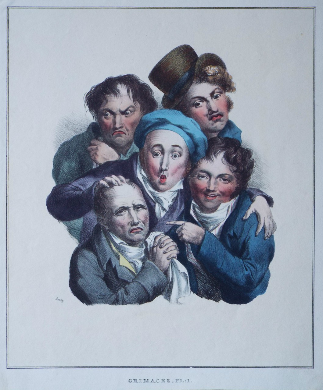 Lithograph - Grimaces. Pl: 1.