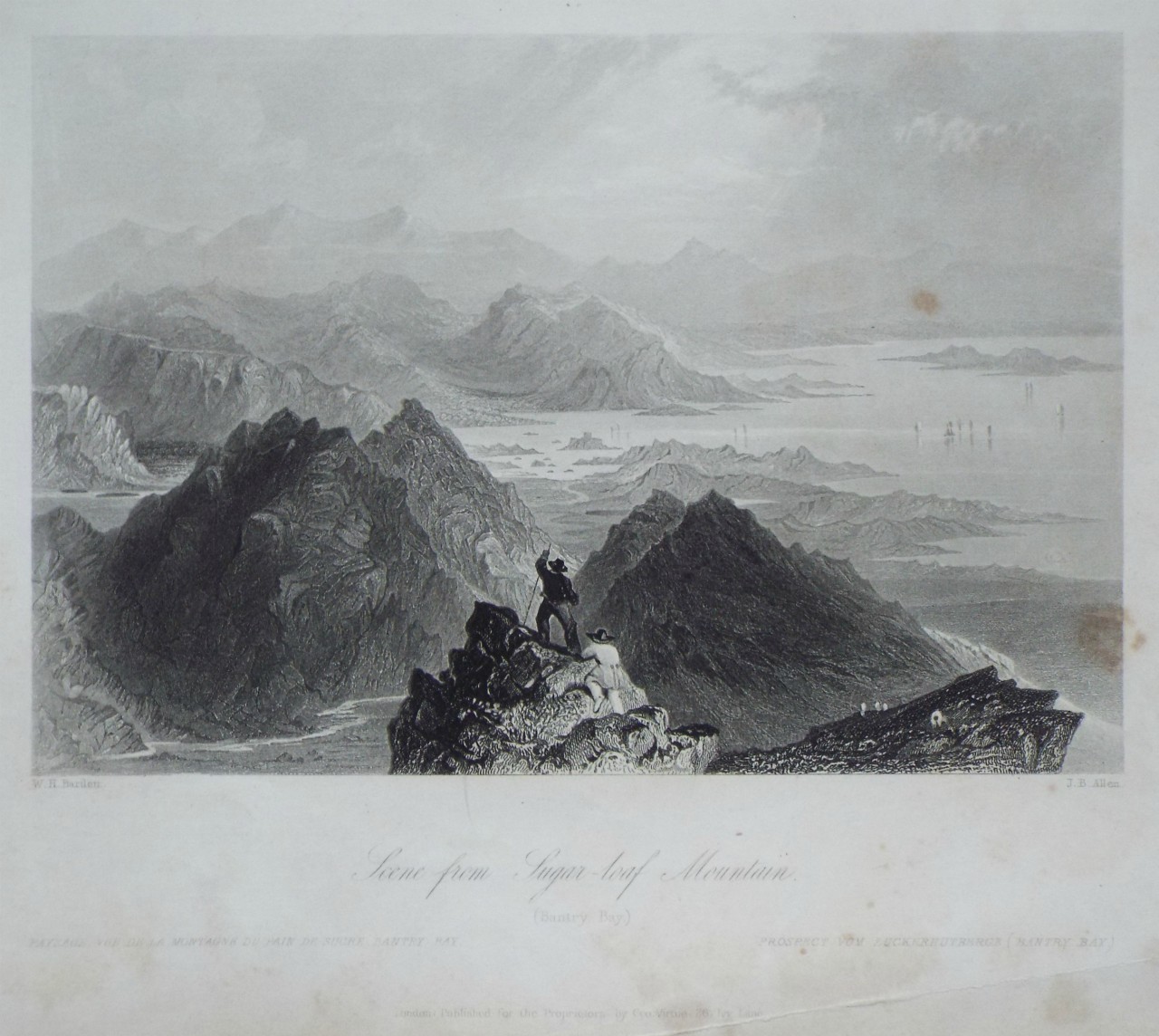 Print - Scene from Sugar-Loaf Mountain. (Bantry Bay) - Allen