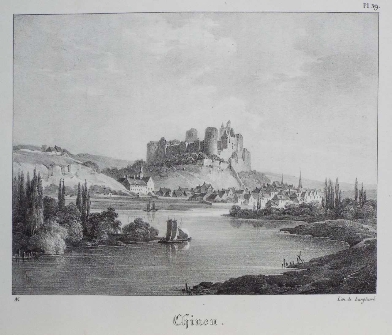 Lithograph - Chinon.