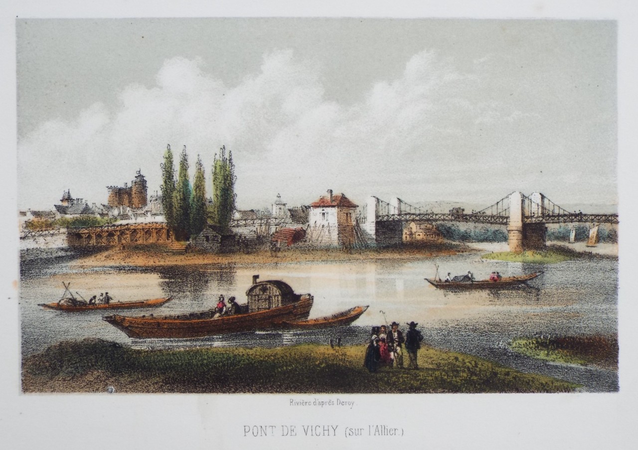Lithograph - Pont de Vichy (sur l'Allier.) - 