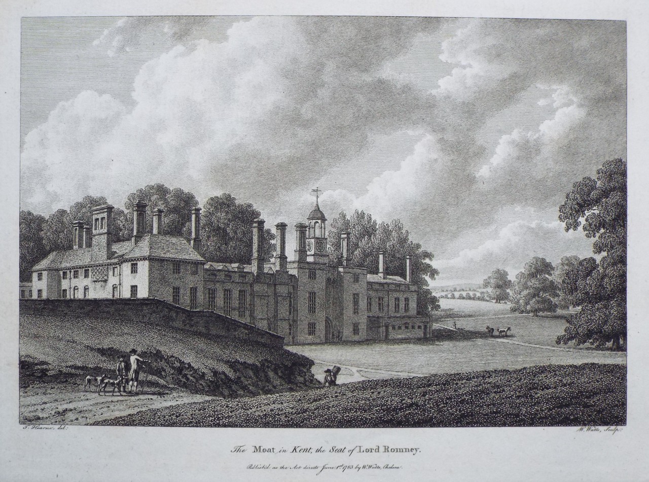 Print - The Moat in Kent, the Seat of Lord Romney. - Watts